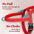 rabbitgoo Dog Harness No Pull, Quick Fit for Small Dogs with Soft Padded Handle, Chest Adjustable Reflective Pet Vest, No Choke Escape Proof for Walking Training, Red M