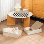 Cat Scratcher Box with 4 Scratching Pads&2 Separate Cardboard Boxes,2-in-1 Cardboard Cat Scratch for Multiple Kitten Interactive Play,Checkered(Ball & Fish Catnip Toy Included)