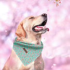 Elegant Little Tail Dog Bandana - Spring Cotton Floral Print Adjustable Scarf & Kerchief for Small to Large Dogs