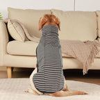 ROZKITCH Dog Winter Coat Soft Pullover Pajamas, Pet Windproof Warm Cold Weather Jacket Vest Cozy Jumpsuit Apparel Outfit Clothes for Walking Hiking Travel Sleep Stripe XL