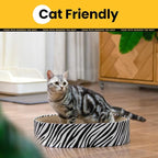Oval Cat Scratcher Bed, 2-in-1 Cat Scratching Board, Natural Corrugated Cardboard Scratch Pad Lounge, Sealed Base Traps Debris,No Assembly Kitty Furniture,Stylish Colors Blends Any Home Decor
