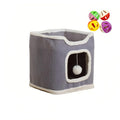 Multi-Tier cat Tree, Light Gray，a Bell Ball (Random Color) (Small)