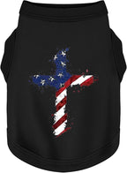 Discover Cozy Cotton Canine Wear: Soft, Lightweight, and Breathable Dog Shirt Vest with Eye-Catching Graphics, Keeping Your Furry Friend Warm and Comfy! Cross Flag 4XL