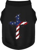 Discover Cozy Cotton Canine Wear: Soft, Lightweight, and Breathable Dog Shirt Vest with Eye-Catching Graphics, Keeping Your Furry Friend Warm and Comfy! Cross Flag M
