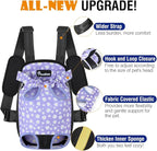 Pawaboo Pet Carrier Backpack, Adjustable Pet Front Cat Dog Carrier Backpack Purse Travel Bag, Legs Out, Easy-Fit for Traveling Hiking for Small Medium Dogs Cats Puppies 13-16lbs, XL,Black&Purple Daisy