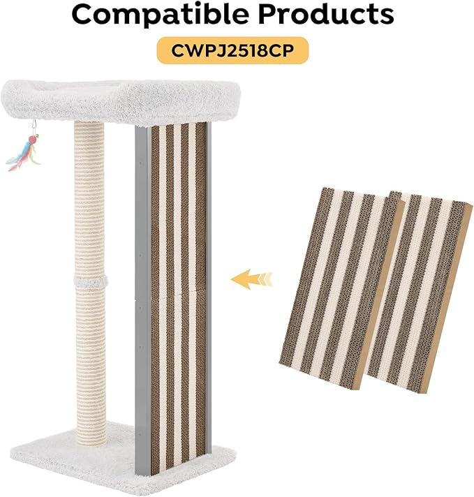 Veehoo 2 Pack Replacement Cat Scratch Pad, Cat Scratching Board for Indoor Cats and Kitten, Corrugate Scratcher Cardboard Set