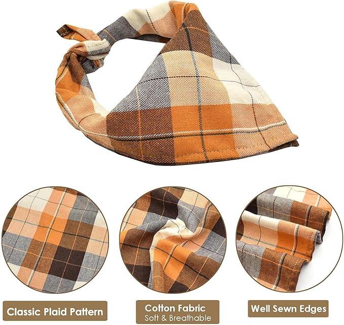 Bubblepup Plaid Bandana - Cotton Dog Kerchief, Triangle Bib, 1 Square Dog Scarf for Small, Medium, Large Dogs