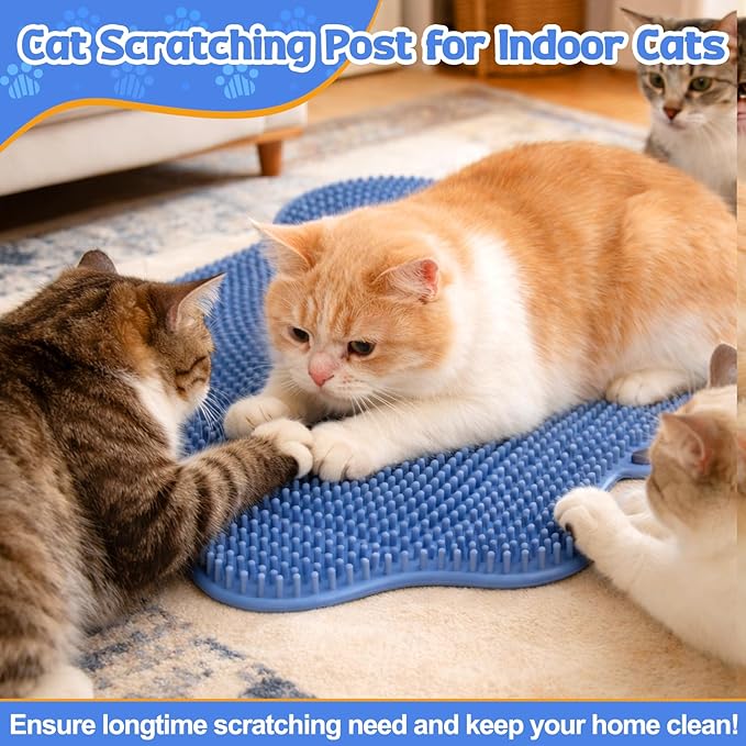 Mity rain Cat Scratching Post Silicone for Indoor Cats, Reusable Cat Scratcher with Suction Cups, Cat Scratch Pad for Beds, Furniture, Sofa Protect