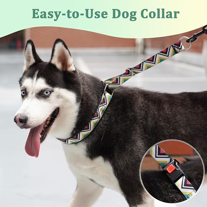 Mayerzon Martingale Dog Prong Collar for Pulling, Personalized Vintage Slip Pinch Collar with Buckle for Large Medium Small Dogs for Walking Training and Festivals(L, Vintage)