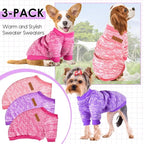 3 Pack Dog Sweaters for Small Dogs Girl Boy Winter Fleece Clothes Warm Soft Dog Sweatshirt Outfit for Dogs Cats Pet Apparel