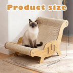 Cat Recliner Scraper Board, Cat Scratching Chair, Wooden Sisal Adjustable Cozy Non-Shedding Material for Cats