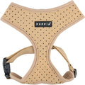 Puppia Dotty Dog Harness A (Over-the-Head) Fashionable Polka Dot Pattern Spring Summer Harness for Small Dogs, Beige, Medium