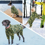 ROZKITCH Warm Dog Clothes, Pet Windproof Warm Cold Weather Jacket Vest with Luminous Zipper, Jumpsuit Apparel Outfit Clothes for Small Medium Large Dog Camo XL