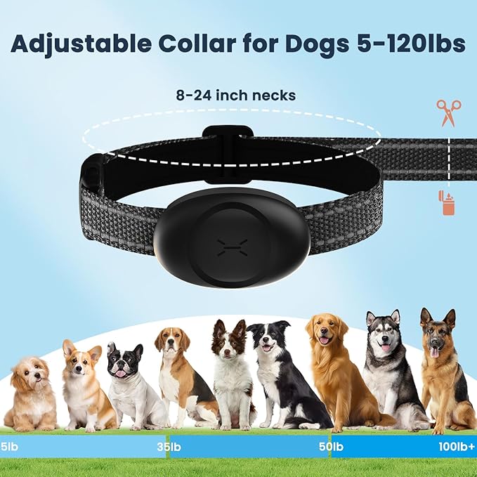 Dog Shock Collar with Soft Neoprene Padded - 4 Training Modes E Collar with 1600FT Remote Control for 5–120 lbs Large Medium Small Dogs, IPX7 Waterproof, Black