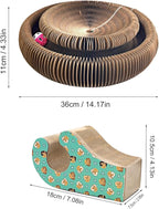 Magic Organ Cat Scratching Board & Interactive Toy Set - Durable Cardboard Scratcher with Scratching Ball for Indoor Cats - Mental & Physical Exercise for Kittens & Adult Cats
