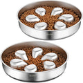 Slow Feeder Dog Bowl-3.5Cups for Large Breeds, Food Grade 304 Stainless Steel Dog Bowls with Non-Slip Base, Maze Pet Dish to Slow Down Eating, Dishwasher-Safe [2Pack]
