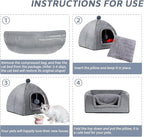 Cat Bed Cave for Indoor, Suitable for Cat Dome Bed, Hideaway Bed for Indoor Cats with Removable Mattress for Kittens.Cat Tent House for Dual Use (L:17"x17")