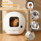 Wood Cat Tree for Automatic Litter Box, 60.2 Inch Tall Modern Cat Tree Tower with Litter Box Enclosure, Multi-Level Wooden Cats Tower Furniture with Scratching Posts, Condo House for Indoor Cats