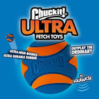 Chuckit! Ultra Ball Dog Toy - Medium Bouncy Fetch Balls for Dogs 20-60 lbs - Made from Durable Rubber - Floating Water Pet Toys - Size Medium - 2.5-inch Diameter - Pack of 4