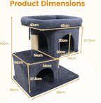 PETSITE 25.5-inch Small Cat Tree, Modern Multi-Level Cat Tower with 2 Comfy Condos, Sisal Scratching Posts, Large Plush Top Perch, and Anti-Tipping Kits, Ideal for Indoor Cats and Kittens (Dark Grey)