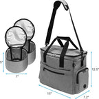 MYDAYS Dog Travel Bag, Pet Luggage Suitcase, Weekend Tote Carrier with Collapsible Bowl (Gray)