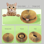 Magic Organ Cat Scratcher Board, Cardboard Cats Toy with Bell, Magic Organ Toy, Recyclable and Durable, Suitable for Indoor pet Interactive Exercise