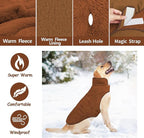 Malier Dog Winter Coat, Reversible Fleece Dog Cold Weather Coats, Windproof Warm Snow Puppy Jacket Vest Pet Clothes for Small Medium Large Dogs (Brown, Large)