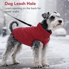 ASENKU Dog Winter Coat - Waterproof Windproof Dog Jacket, Warm Snowproof Doggie Puffer Vest for Cold Weather, Lightweight Snow Coats for Small Medium Large Dogs (3XL, Red)