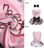 CuteBone Daddy's Little Girl Dog Dress for Small Dogs Pink Skirt Puppy Velvet Dresses Dog Clothes CVA21XXS-D