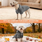 BEAUTYZOO Dog Hoodie with Leash Hole and Pocket,Dog Sweaters for Small Medium Large Dogs Boys Girls,Waffle-Like Laminated Cotton Warm Outfits for French Bulldogs, Pitbull, Winter Puppy Clothes Jacket