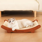 Sisal Cat Scratcher Bed Shaped U, Beech Wood Cat Scratching Pad Indoor cat Toy,Durable Cat Scratcher,Wooden Cat Furniture Protector, Large Cats Scratcher Lounge,Clawing and Play