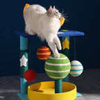 35 Inch Starry Sky Cat Tree Tower | Multi-Layer Cats Furniture with Space Capsule | Cat Bed & House Combined | Durable Cat Scratching Post for Indoor
