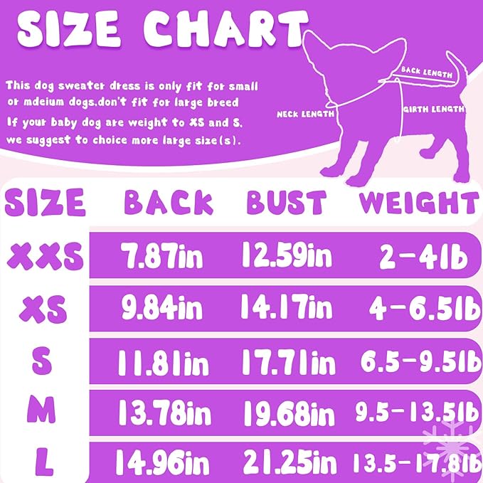 Fleece Dog Pajamas Winter Warm Dog Sweater for Small Dogs Thermal Soft Puppy Pjs Coat Stretchy Jumpsuit Doggie Pet Clothes Outfits Cat Apparel (Purple, Medium)