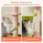 PEQULTI 53" Cat Tree for Indoor Cats, Multi-Level Cat Tower with Cozy Cat Condo Clearance Prime, Pink