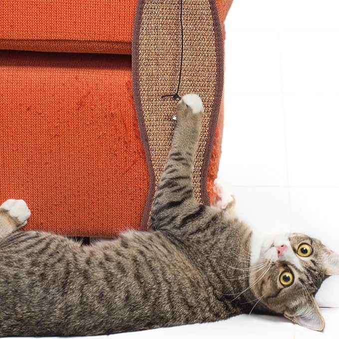 Mipcase Fish Shaped Cat Scratching Pad Hanging Sisal Mat 20.67 Inch Protective Pad for Indoor Cats Furniture Claw Sharpening and Sofa Cover