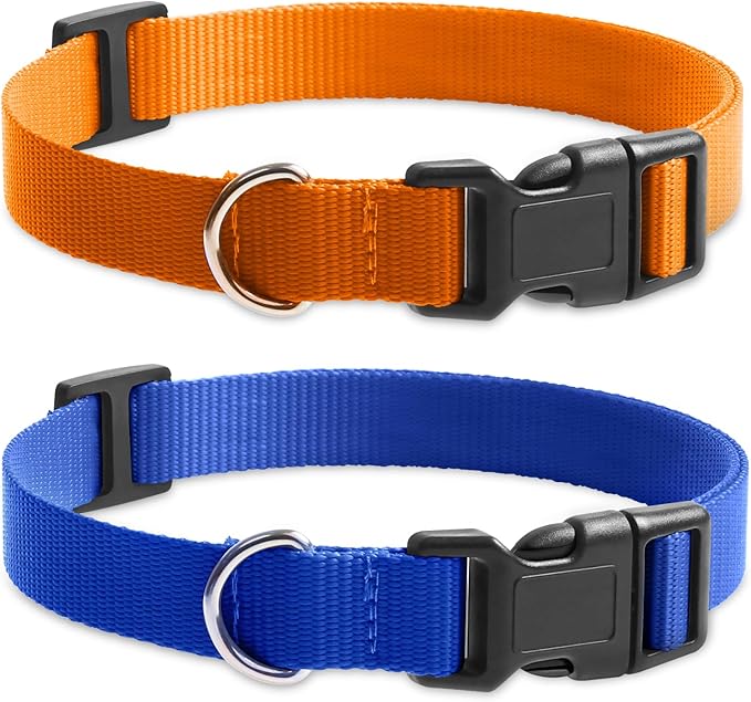 Modern Stylish Ecollar Replacement Strap, 3/4" Nylon Replacement Collar for Shock Collar with Quick Release Buckle, Adjustable Shock Collar Replacement Strap for Small Medium Large Dogs(Orange & Blue)