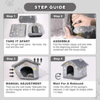 JIUPETY Cute Indoor Dog Houses, Dog Bed with Cover Cave, M Size for 6-11 Lb Dogs and 9-17 Lb Cats, Igloo Pet House with Non-Slip Bottom, Grey
