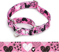 Martingale Dog Collars - Flower Multicolor Cute Patterns, Adjustable Nylon Training Dog Collar Suitable for Boy and Girl Dogs Medium Large Dogs (16, L)