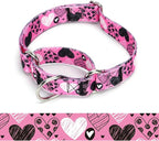 Martingale Dog Collars - Flower Multicolor Cute Patterns, Adjustable Nylon Training Dog Collar Suitable for Boy and Girl Dogs Medium Large Dogs (16, L)