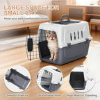 MoNiBloom 18-Inch 2-Door Top Loading Cat Carrier, Plastic Dog Crate Hard-Sided Dog Travel Carrier for Small Dogs and Cats, Ventilation and Security Lock Design for Pets up to 10 lbs (Grey)