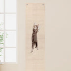 FHTONGE 71x15.8 Thickened Cat Wall Climbing Carpet with 16 Fixed Nails, Extra Large Tall Cat Scratch Pad for Wall, Wall Mounted Climbing Cat Scratcher for Furniture Couch Sofa Protector(Oat Color)