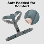 Plutus Pet No Pull Dog Harness, Adjustable Nylon Harness with Soft Padding, Reflective and Heavy Duty Dog Harness for Small, Medium, Large Dogs(Gray, L)