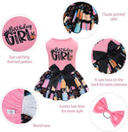 CuteBone Birthday Dog Dresses Velvet Holiday Small Dogs Clothes Onesie Pet Apparel Girl Puppy Skirt with Bow Hair Rope CVA48S-D