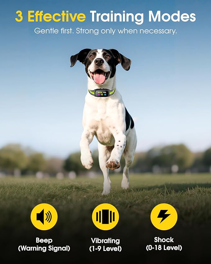 3 Dogs Shock Collar with Remote Control - 3300FT Long Range IPX7 Waterproof Dog Training Collar, Rechargeable 3-Channel E Collar with Beep Vibration & Shock for 10–120 lb Small, Medium & Large Dogs
