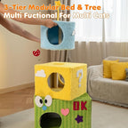 Happy & Polly Cat Tree for Cats, 49.2 Inches, All Breed Sizes, Climbing, Indoor, Wood and Sisal, Floor Mount, Modern