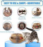 2 Pack Kitty Kurls Cat Scratcher, Magic Organ Cat Toy Scratching Board with Bell Balls, Reversible Corrugated Cardboard for Pet Claw Care