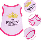 4 Pack Dog Shirts Summer Printed Puppy Clothes Cute Sleeveless Pet T Shirts Dog Clothes for Small Medium Dogs Cats Girl(L)