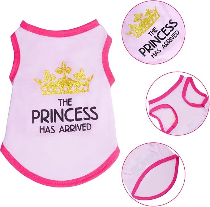 4 Pack Dog Shirts Summer Printed Puppy Clothes Cute Sleeveless Pet T Shirts Dog Clothes for Small Medium Dogs Cats Girl(S)