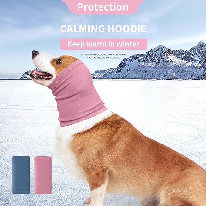 Nanaki Dog Calming Hoodie Ear Wraps for Dogs, Fireworks Ear Protection Head Muffs Doggy Warp Anxiety Relief, Doggy Hematoma Wrap, Pet Head Cover for Grooming and Force Drying Bathing Pet Protector