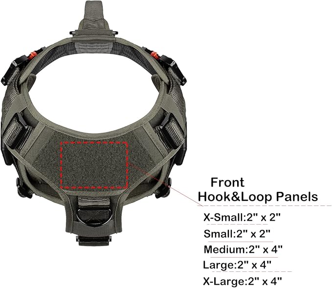 ICEFANG GN3 Tactical Dog Harness with 6X Buckle,Dog Molle Vest with Handle,3/4 Body Coverage,Hook and Loop Panel for ID Patch,No Pulling Front Clip (XL (32"-39" Girth), Ranger Green)